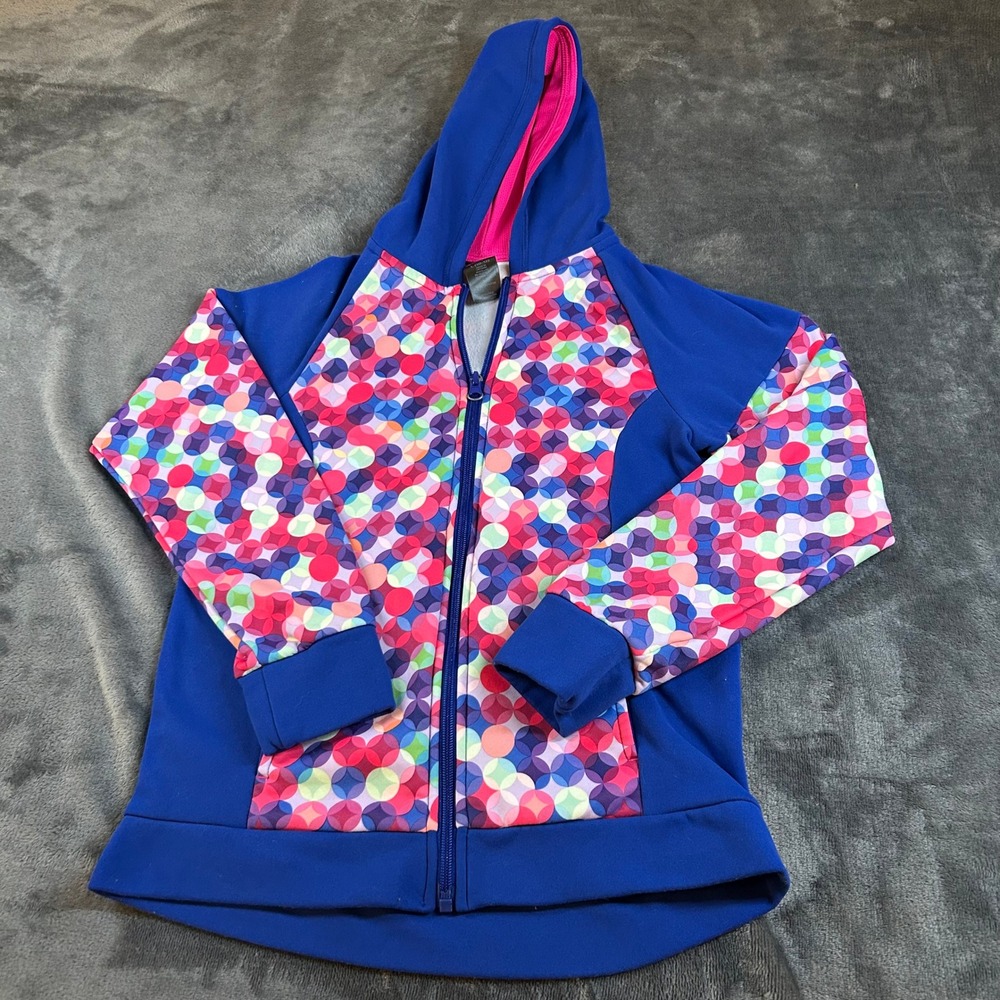 Champion Full Zip Hoodie Jacket Blue‎ Pink Colorful Youth Large (10-12)
